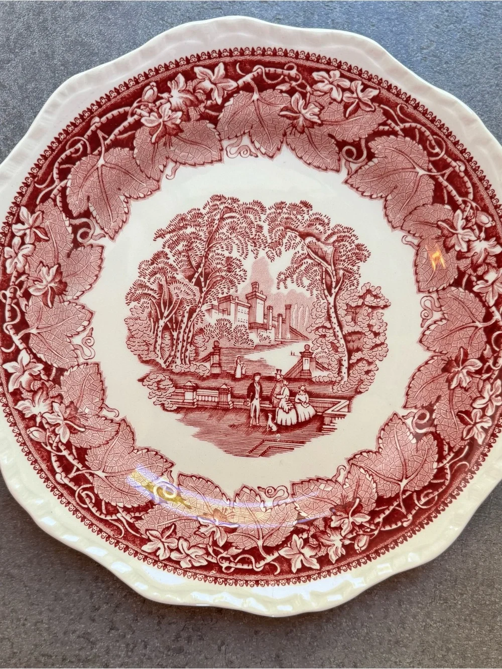Vintage Mason's “Vista Pink”Transferware Dinner Plate